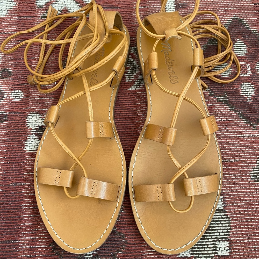 Madewell leather lace up sandals